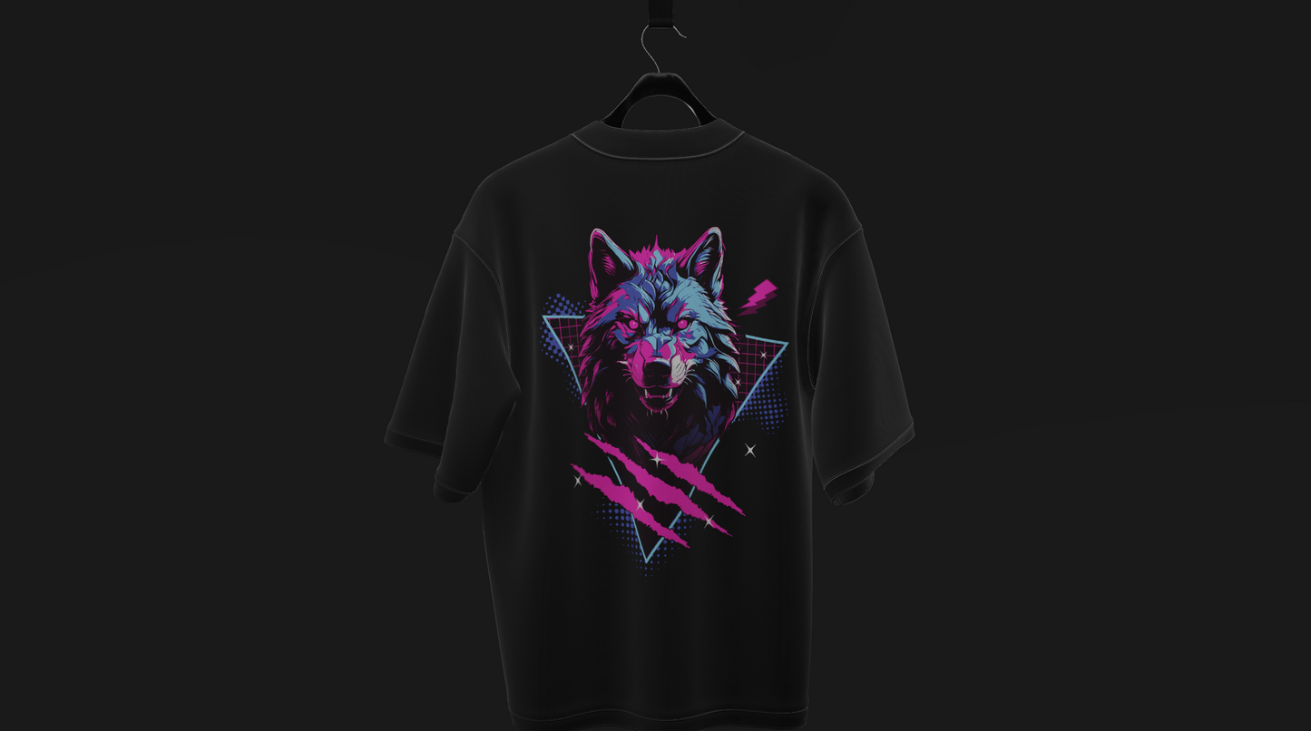 T- SHIRT NIGHT WOLF DESIGN