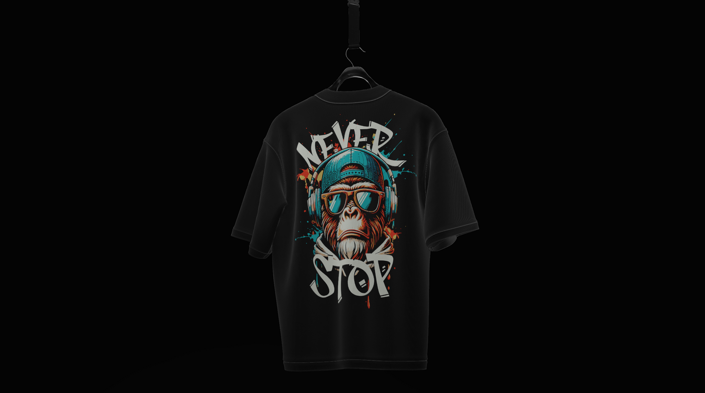 T- SHIRT NEVER STOP DESIGN