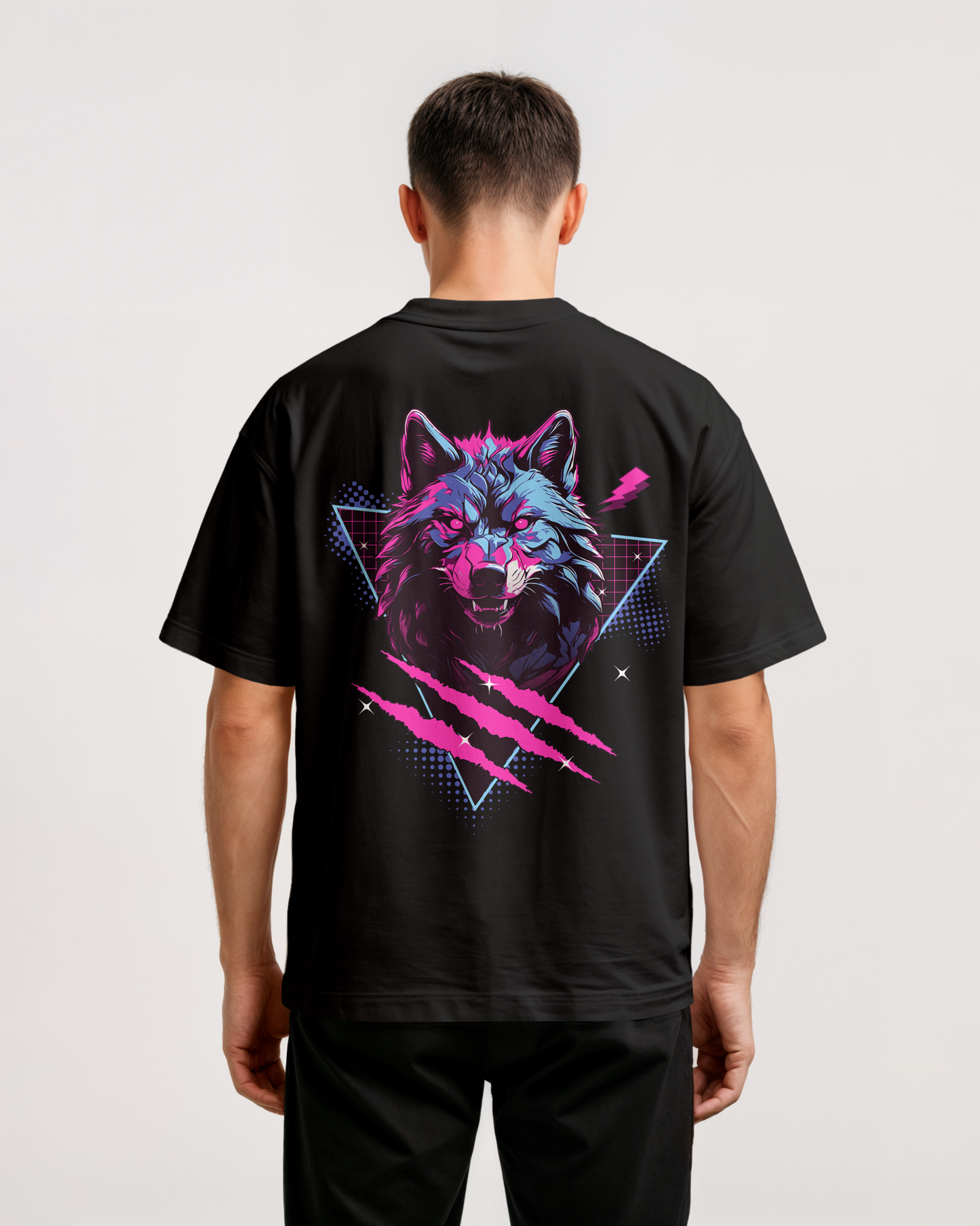 T- SHIRT NIGHT WOLF DESIGN